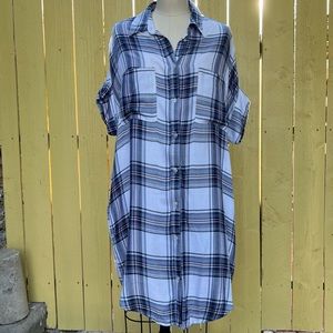 Plaid Shirt Dress Sise L